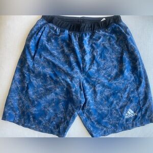 adidas Blue and Gray Print Athletic Shorts - Sz Large